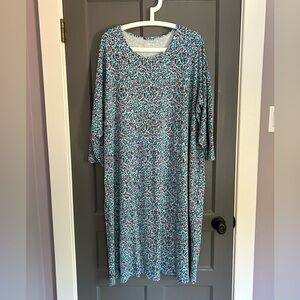 Land’s End Women’s Cotton Long Sleeve Midcalf Nightgown